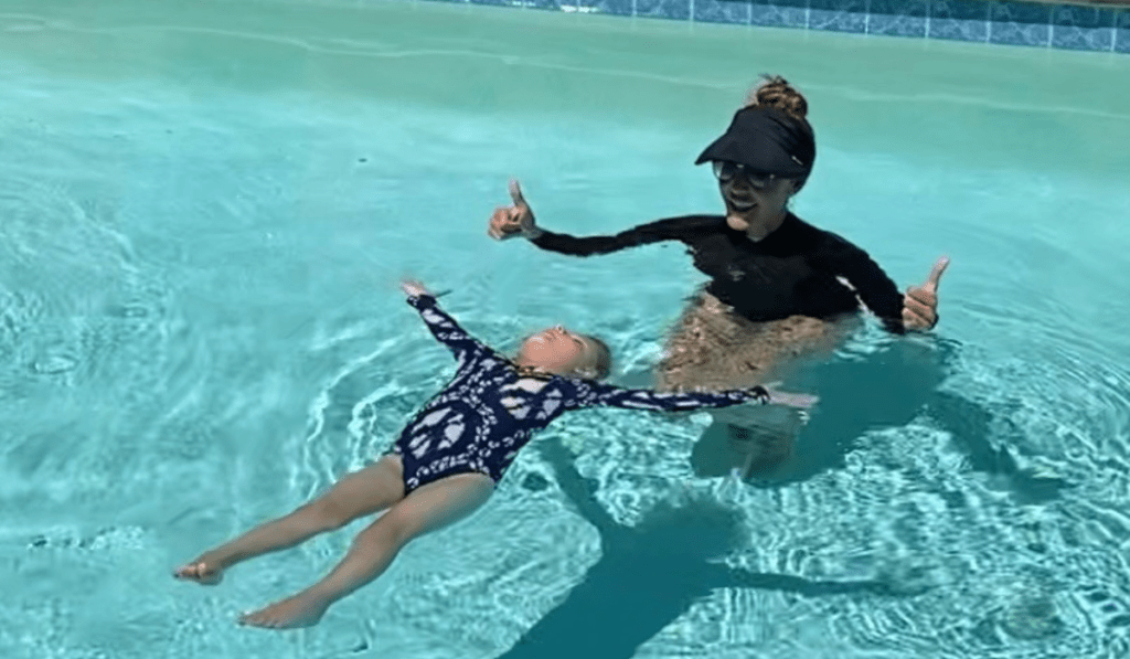 private survival swim lessons being taught