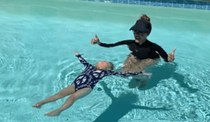 private survival swim lessons being taught